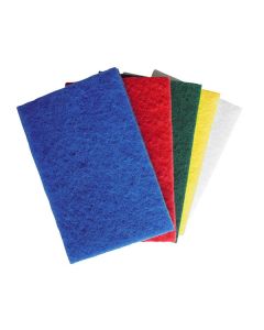 NYLON SCOURERS COLOUR CODED 10 PACK