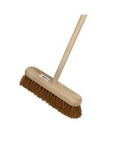 12" 305MM SOFT COCO BROOM AND THREADED HANDLE ASSEMBLED