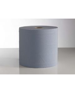 6 Blue Centrefeed Rolls Embossed 2ply Wiper Paper Towel "BUY 3 Get 1 FREE" 